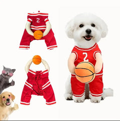 Basketball Costumes Dog Cat Pet Clothes Cute Puppy Sport Costume for Small Dogs Kitten Party  Ball Uniform Apparel