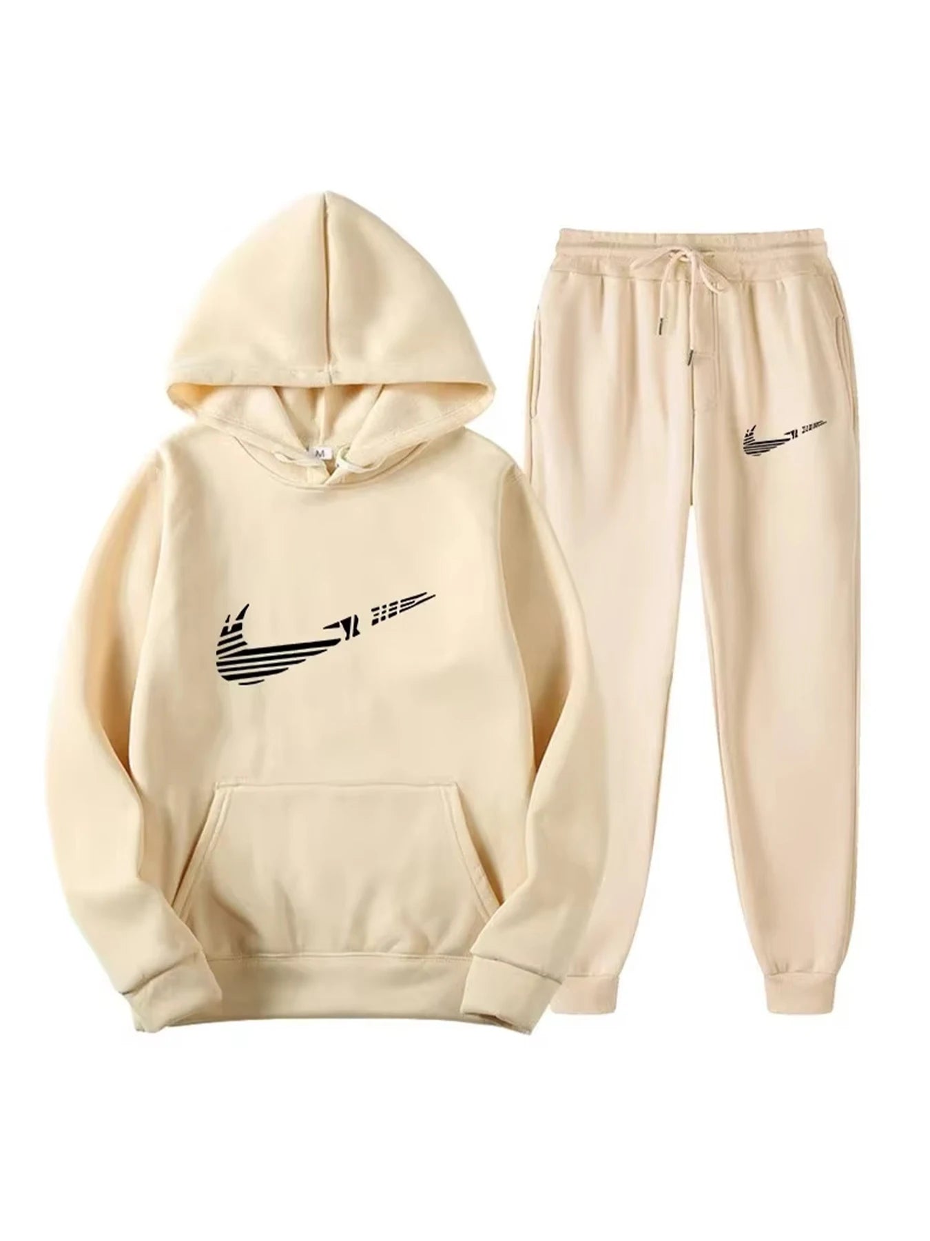 Men Tracksuit 2 Pieces Sets Hooded Sweatshirt +Drawstring Pants Male Hoodies Running Sportswear Men Women Autumn Sportwear
