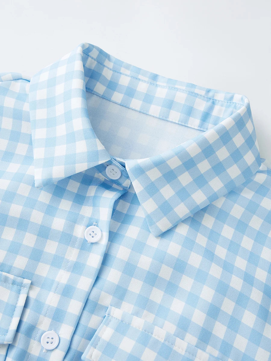 Plaid Texture Blouse