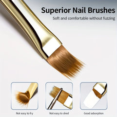 2pcs Wide Soft Bristle Nail Brush Gradient Design Acrylic Handle Gel Polish Applicator Nail Tools