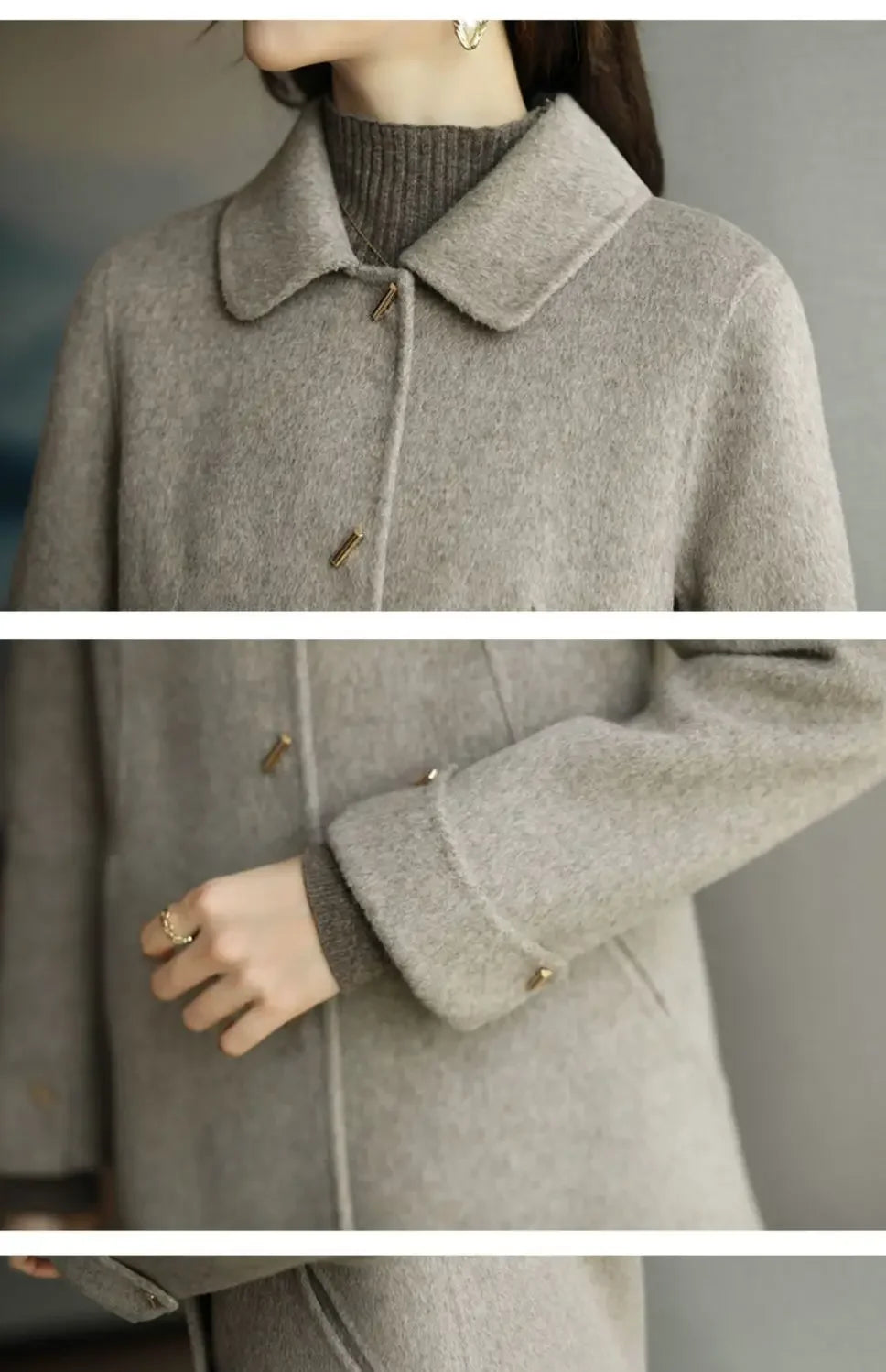 Minimalist French Wool Blend Coat