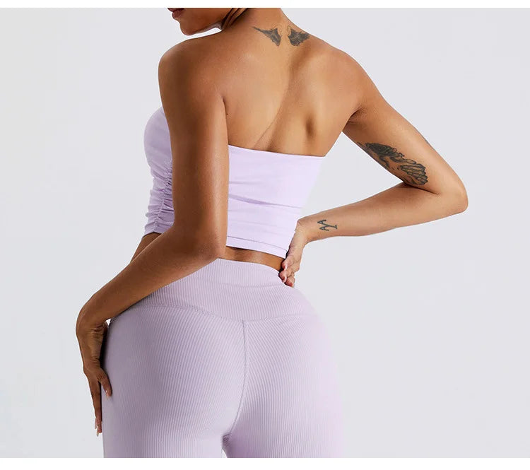 Sexy  Sports Bra  Women Gym Brassiere Sport Bh Fitness Vest Push Up Yoga  Padded Sports Bandeau Top Active Wear