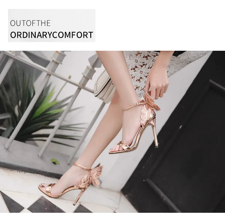Fashion Women's High Heels Bow Women Sandals Patent Leather Open Toe Party Shoes Buckle Ultra High Heels Women Shoes New Zapatos