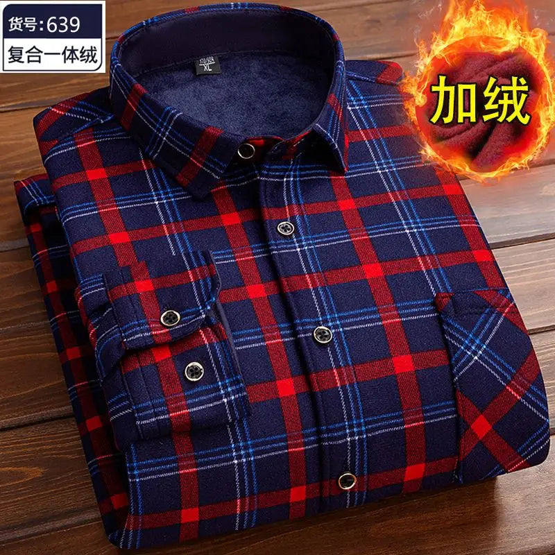 Fleece Plaid Thermal Shirt Jacket