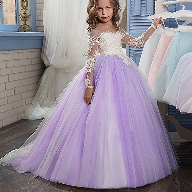 Lace Ball Gown Flower Dress