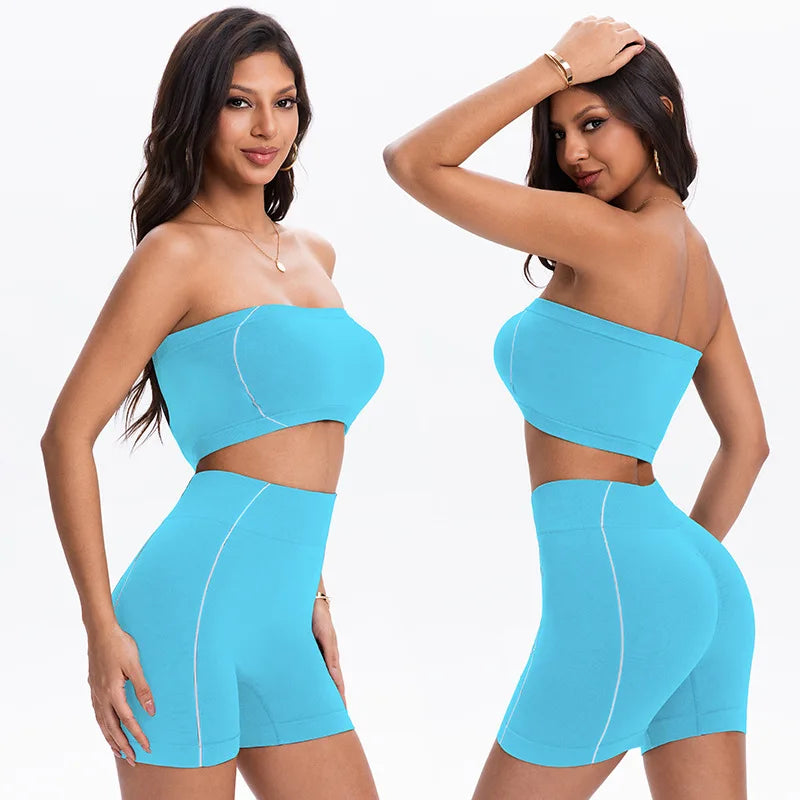 Women's Side Line Contrast Yoga Set Flat Seam Moisture Wicking Anti Rubbing Outdoor Workout Daily Trendy Fitness Two Piece Suit