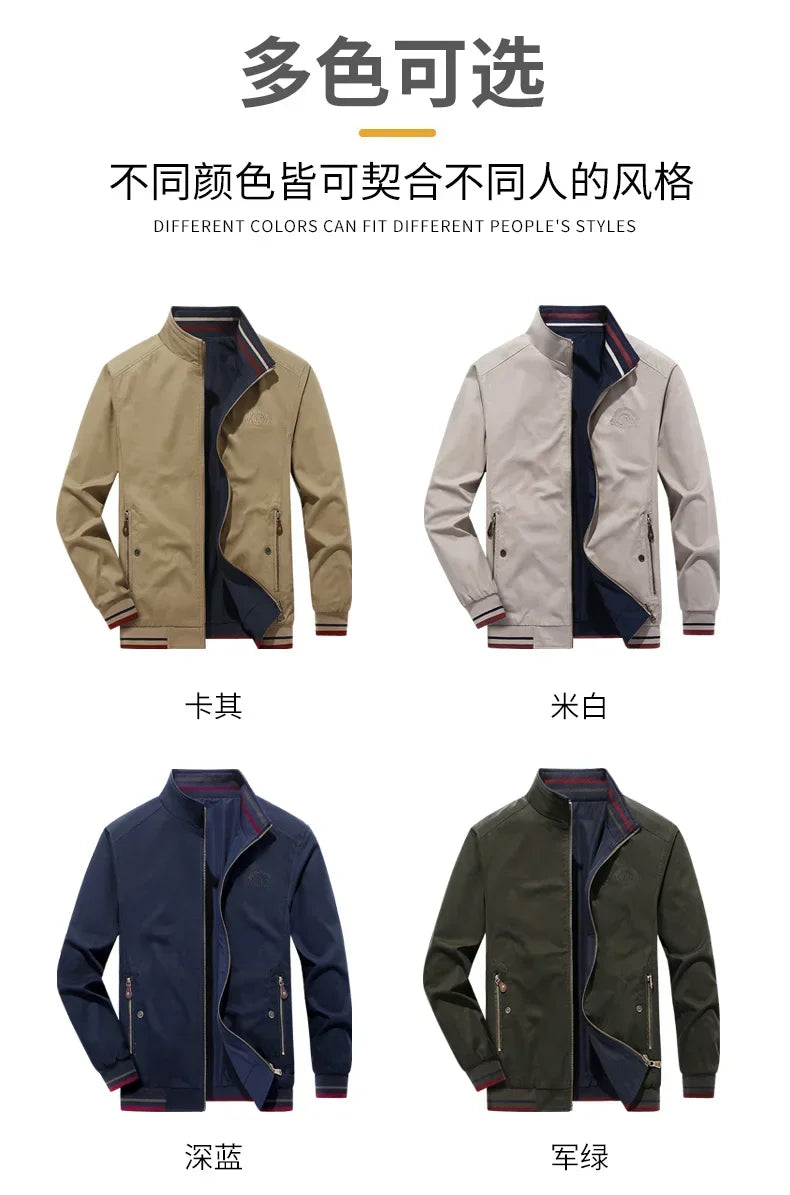 Reversible Slim Stand Collar Jacket