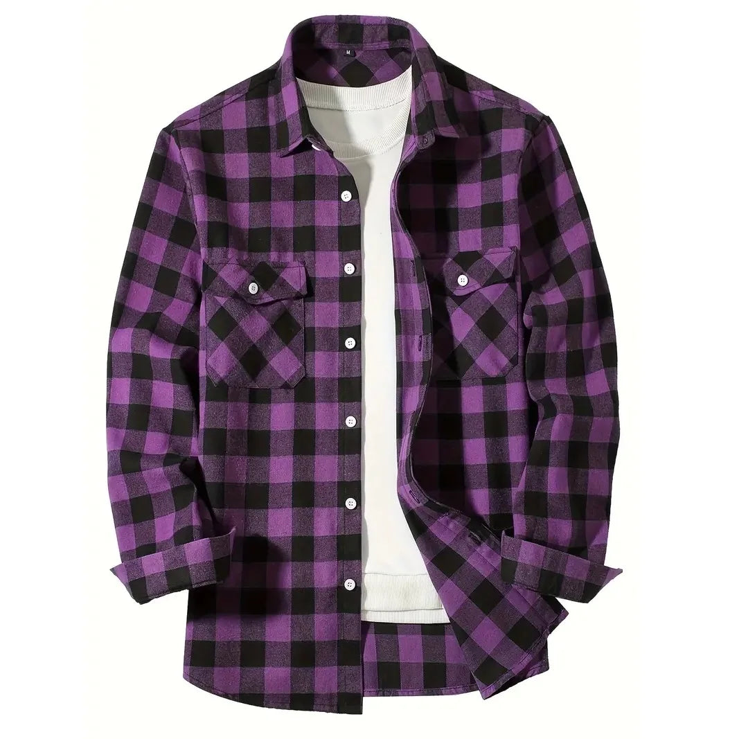 Classic Plaid Flannel Shirt Men