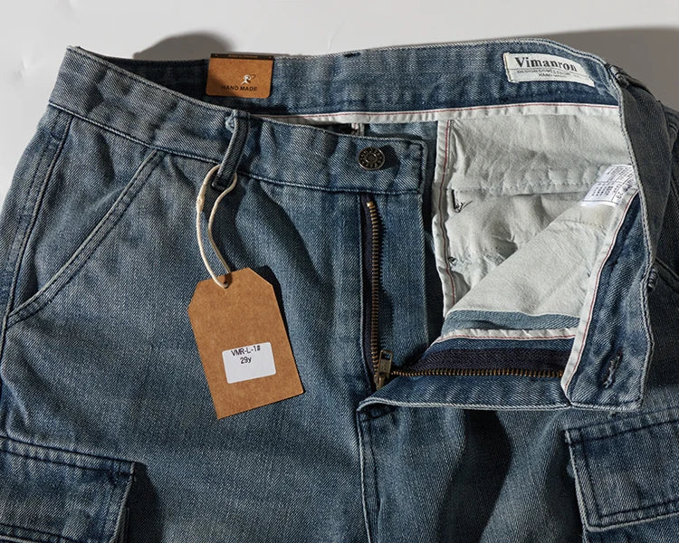 Retro Denim Utility Knee Shorts