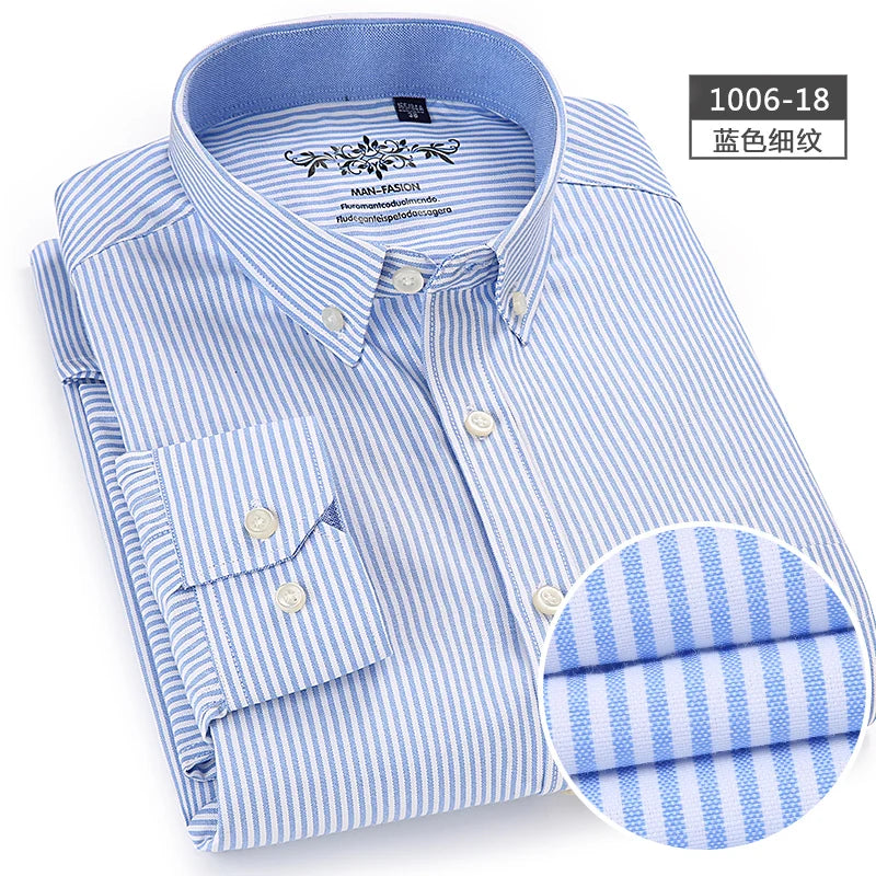 Slim Striped Office Shirt Men