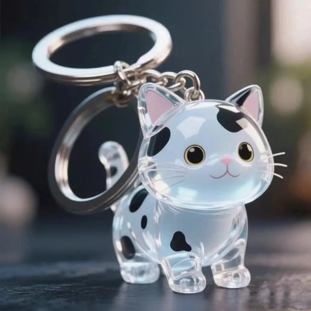New Cat Hair Storage Keychain Bag Pendant Transparent Pet Fur Keepsake Capsule Souvenir Collection Gift Decoration Accessories