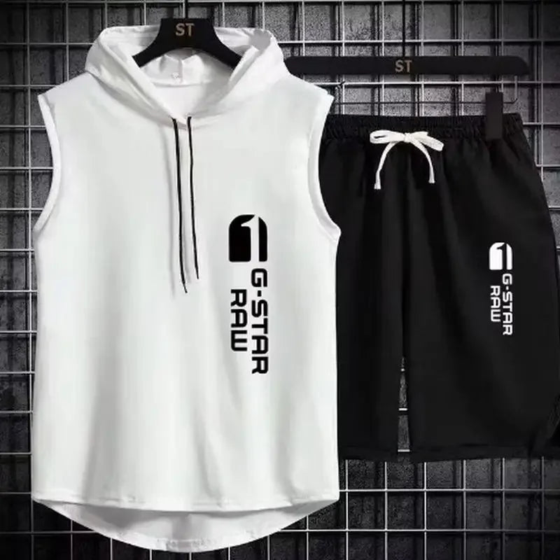 Men's track suit summer sportswear two-piece t-shirt shorts brand tracksuit jogging men's sports suit fitness clothes exercise