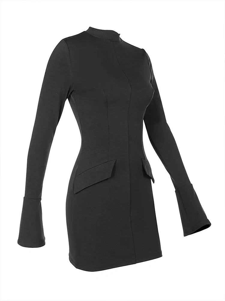 Elegant Black Bodycon Mini Dress