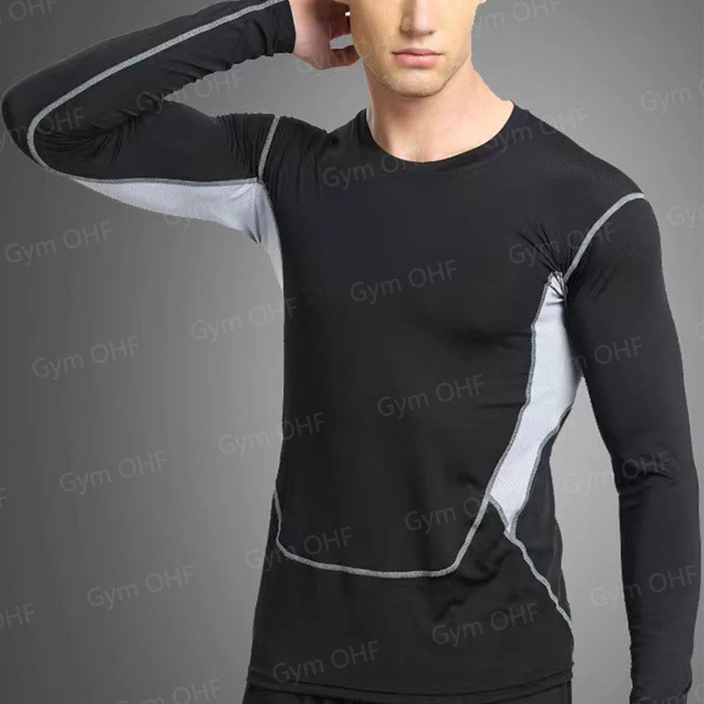 Gym Fitness T Shirt Men's Short Sleeve Summer Boxing Jersey Legging Men Rashguard Compression Pants Quick Dry Tight T-Shirts Men