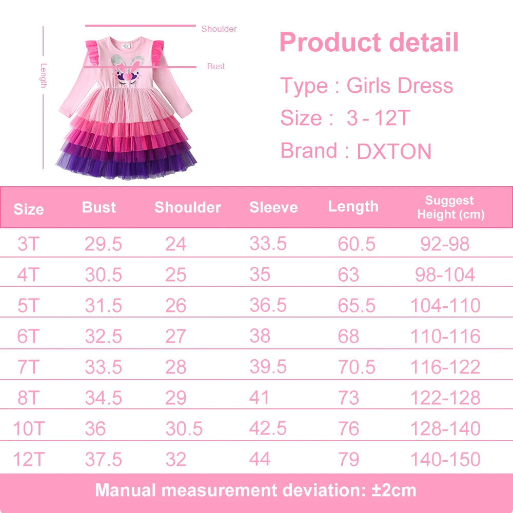 Pink Layered Princess Girls Dress
