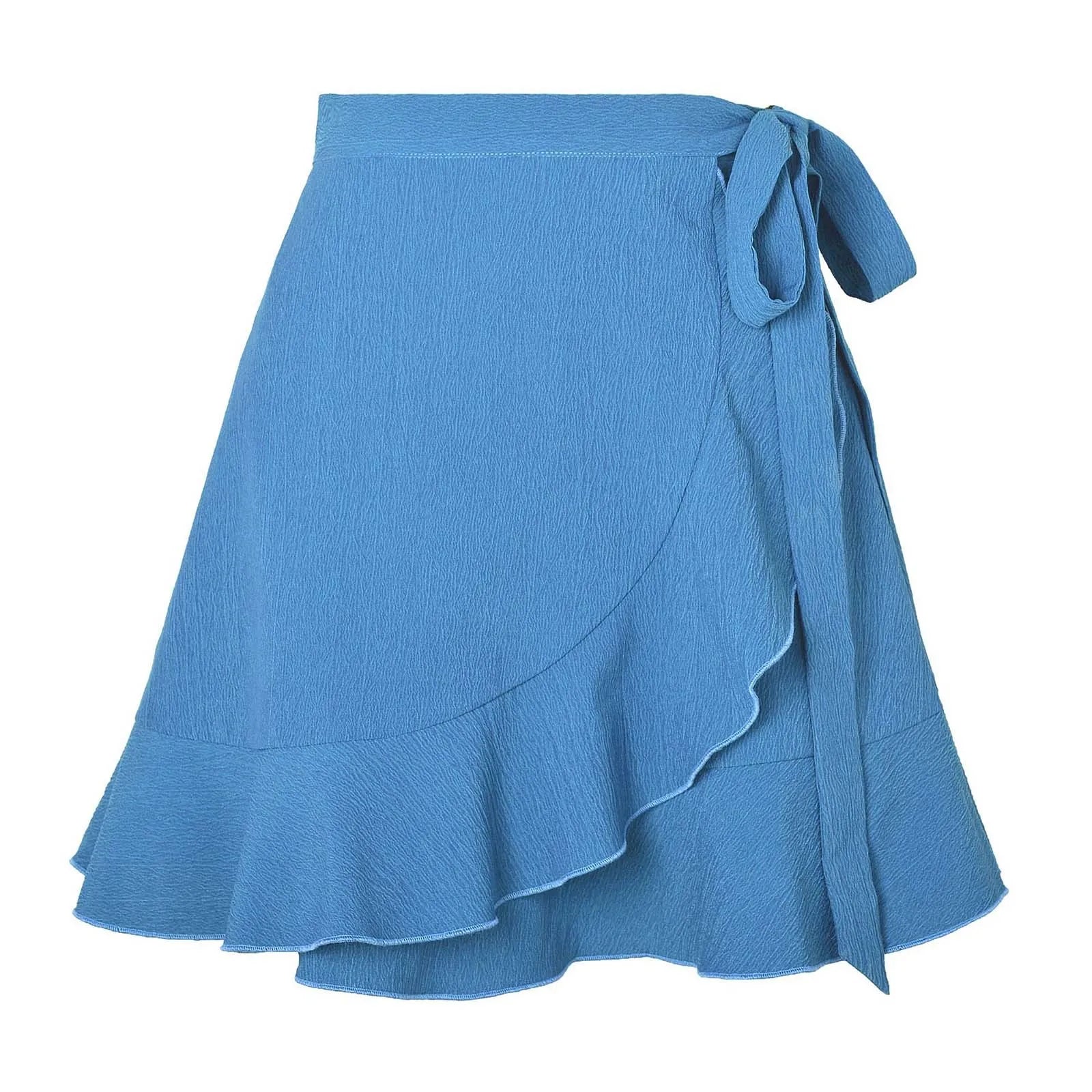 High Waist Chiffon Ruffle Skirt