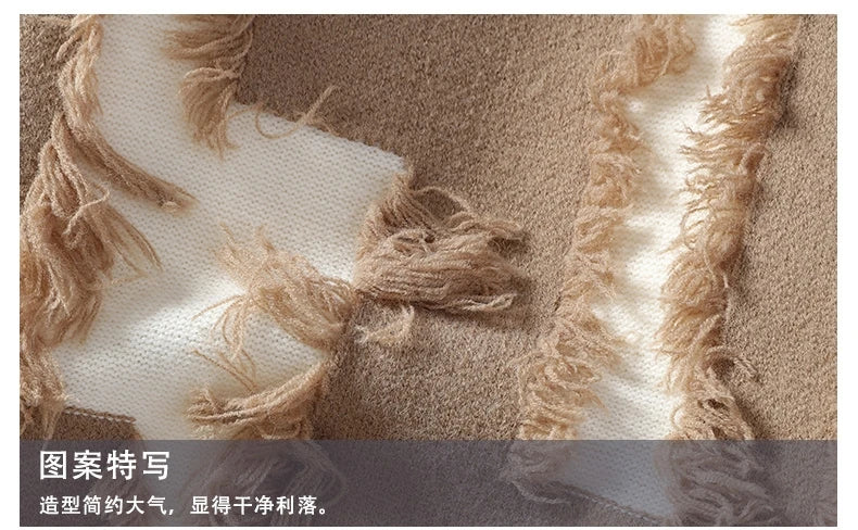 2026 Winter Fashion worn‑out design Sweater Men Casual Knit Pullovers Mens Thick Warm Loose Knitted Sweaters Streetwear Man