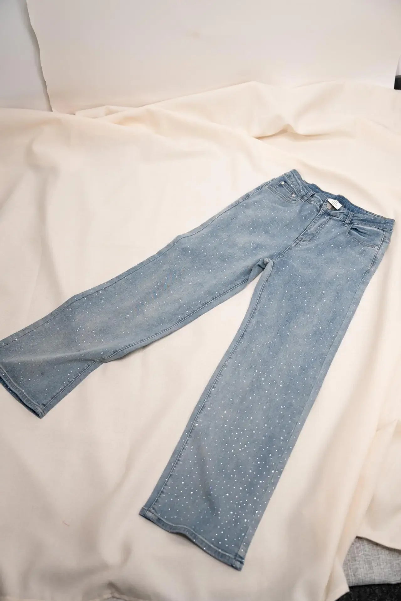 2025 Women Jeans Straight Diamonds Pants Stretch High Waist Washed Mom Jeans Y2k Streetwear Trousers Vintage Denims Streetwear