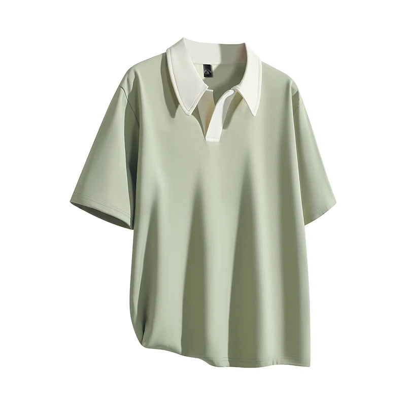 Oversized Contrast Summer Polo Shirt