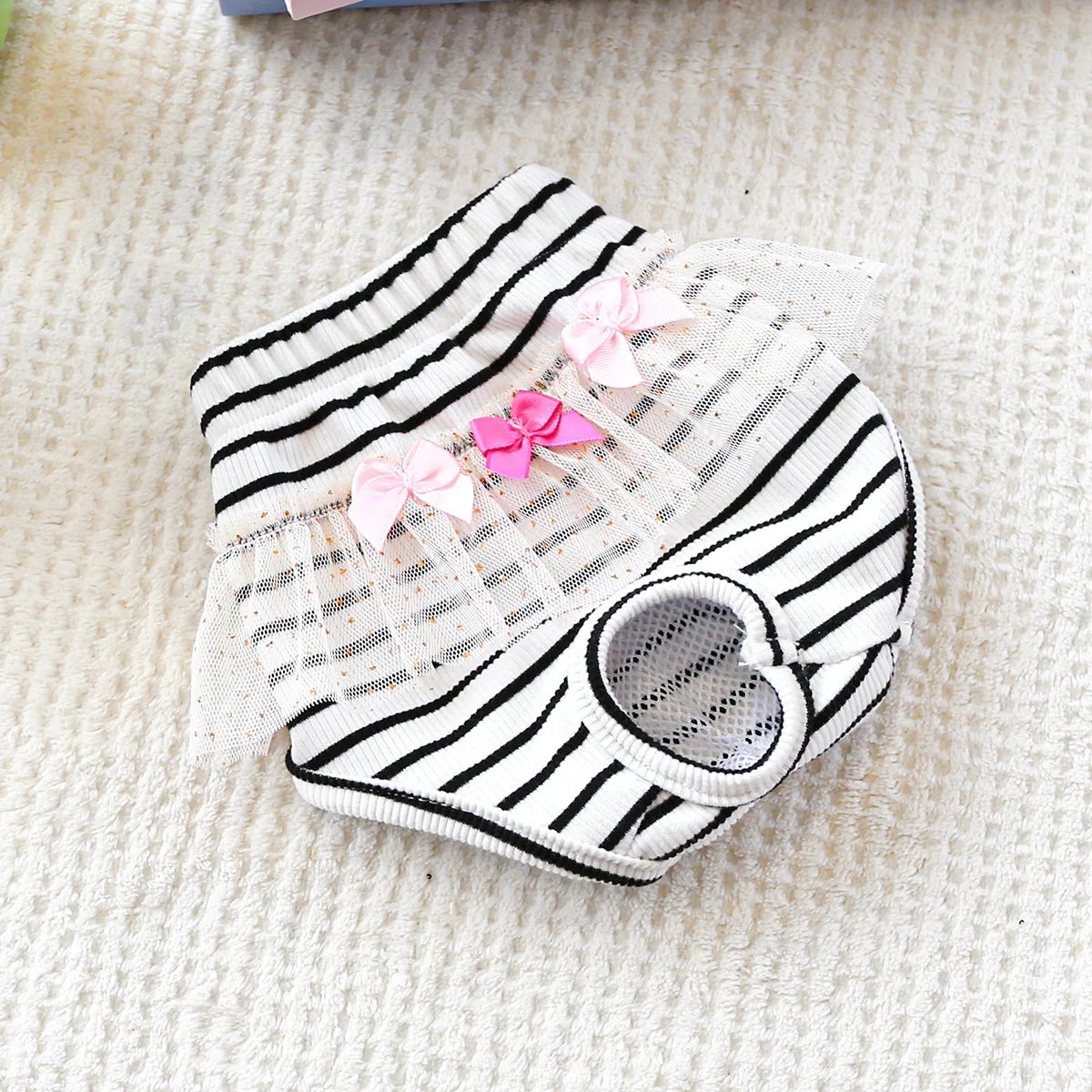 Striped Cotton Puppy Panties Set