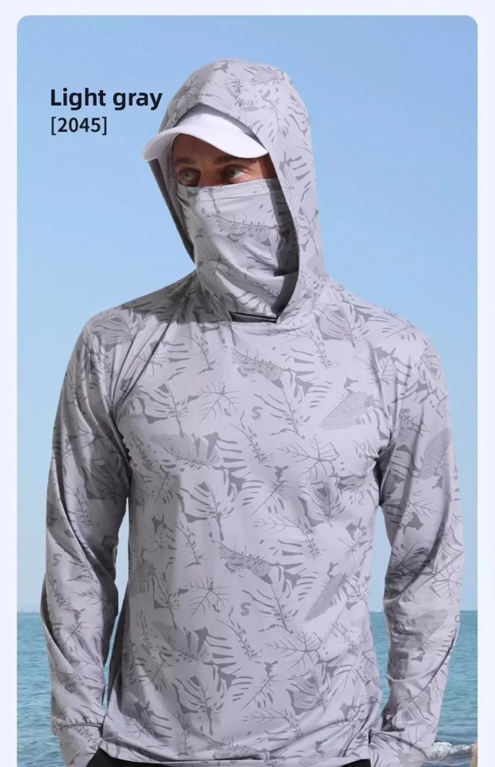 Hooded Design Fishing Shirt Summer Mask Lightweight Material Hooded Fishing Clothes Performance Fabric Outdoor Hoodie