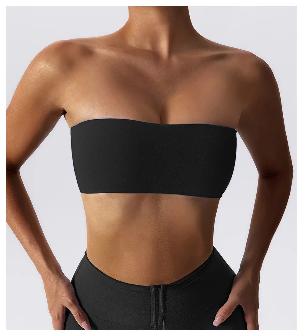 Sports Bra Sport Top Woman Gym Underwear Strapless Bustier Breathable Elastic Workout Tops Fitness Training Brassiere Yoga Bras