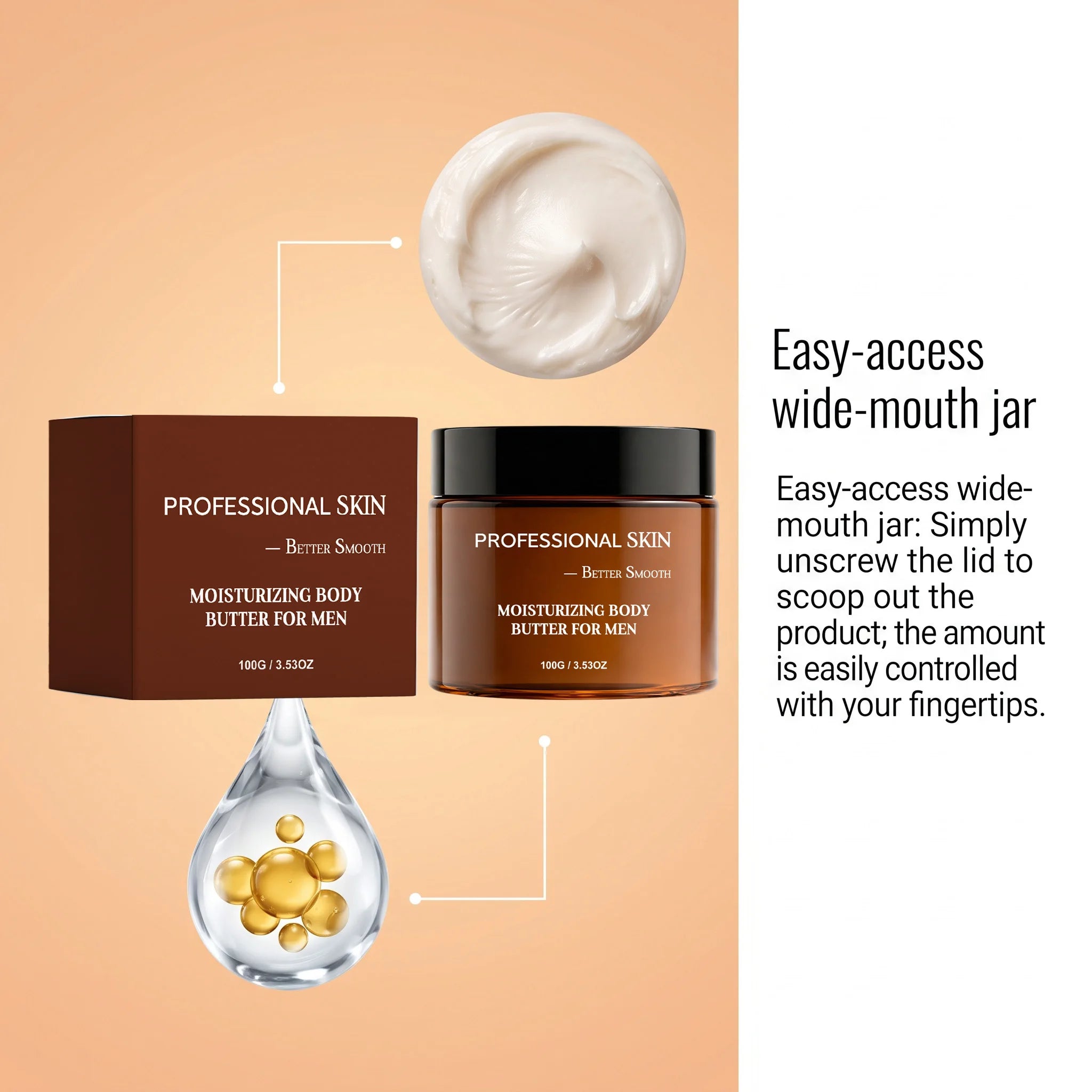 Men Hydrating Skin Balm, Restore Soft Skin Texture, Daily Facial & Body Moisturizing Care for Men