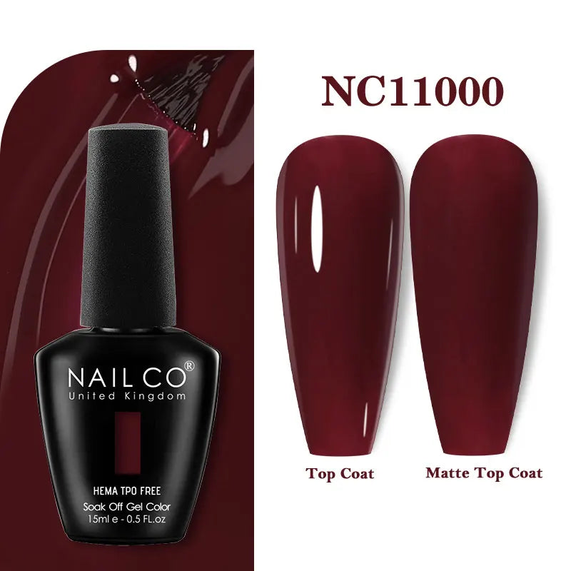 NAILCO 333 Colors Gel Nail Polish Semi Permanent Varnishes Nails Art Design Hybrid Soak Off Top Base Coat UV Gel Manicure 15ml