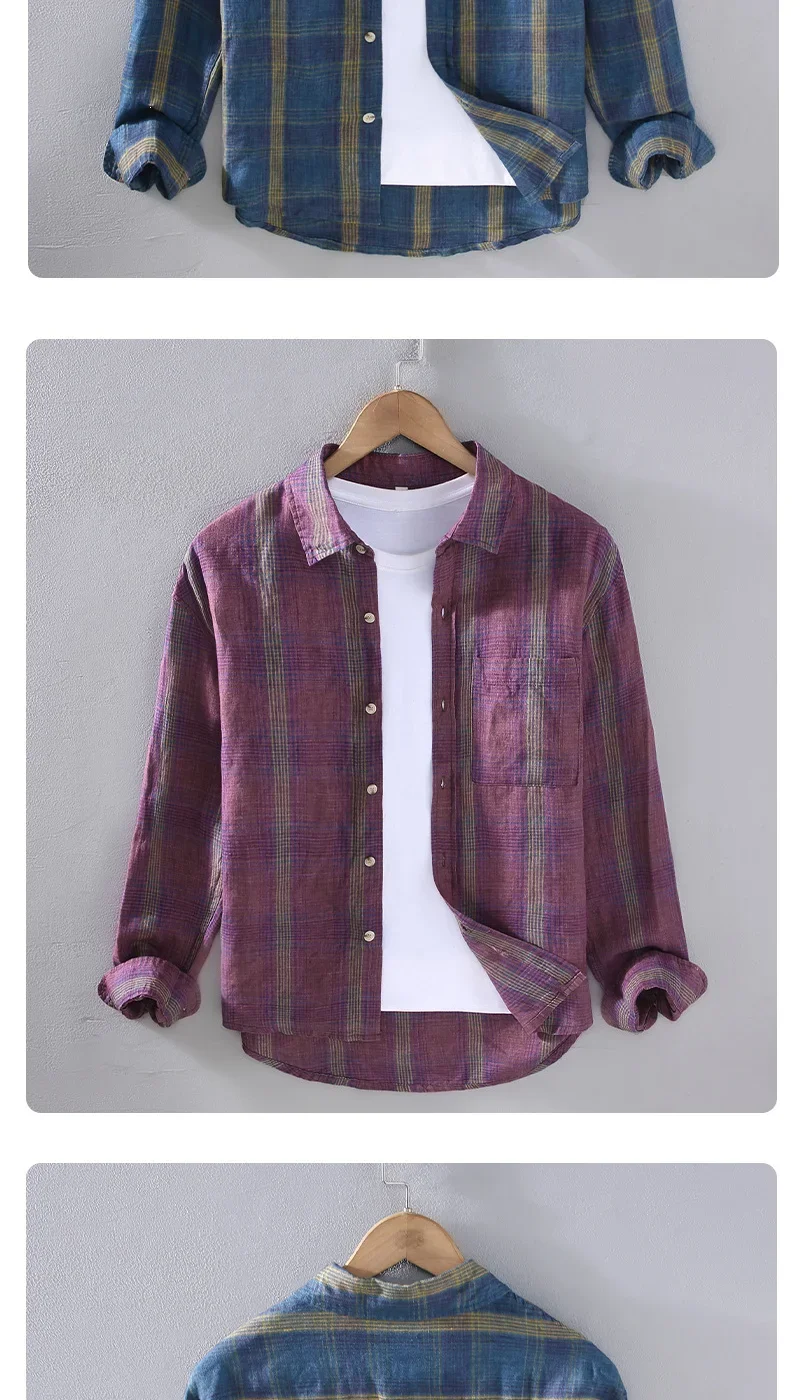 Plaid Casual Overshirt Men