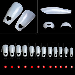 Heart Hollowed-out False Nails Art Tips 504/120pcs/bag Natural&Clear Press On Acrylic Nails UV Polish Board Patch Manicure Tools