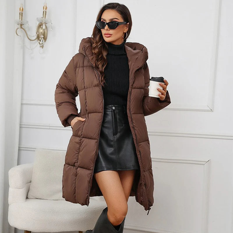 Hooded Quilted Winter Long Parka