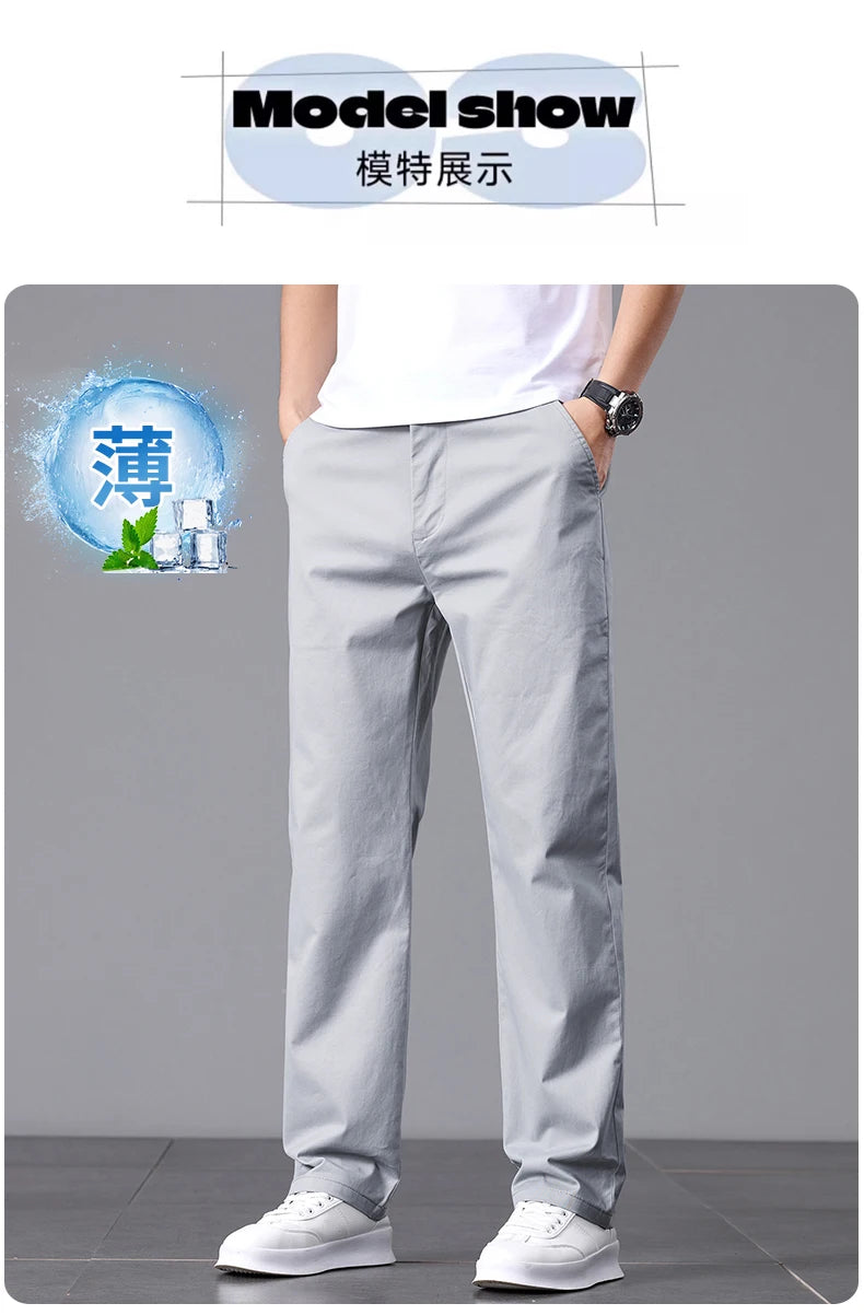 Stretch Cotton Straight Golf Trousers