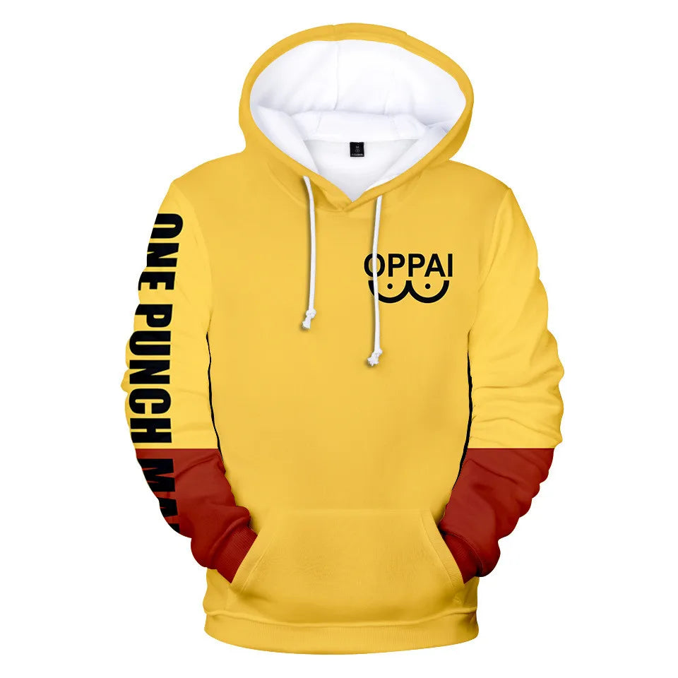 Coat Anime Saitama Oppai Hooded Hoodie Men Women Fleece Sweatshirt Fashion Harajuku Jacket Brand Clothes Cosplay Costume