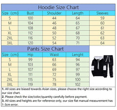 Men's Tracksuit 2 Pcs Sets Print Casual Hooded Sweatshirts Outdoors Sports Jogging Clothing Classic Fashion Single Hoodie Pants