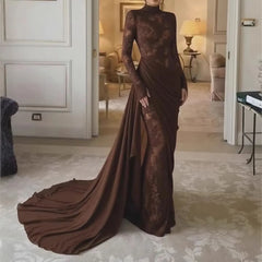 Customized Delicate Party Dress Brown Evening Dresses for Special Occasions Prom Dresses Mermaid Elegant Party For Woman’s Gowns