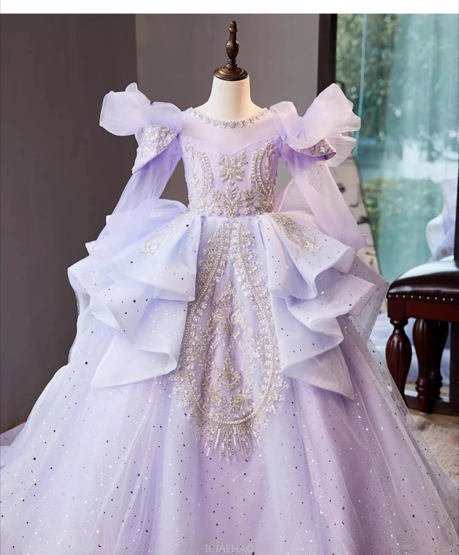 Wed Dress 2024 Flower Girl Wedding Dresses Costume Children Girls Birthday Party Princess Gown Vestido Kids Host Piano Outfit