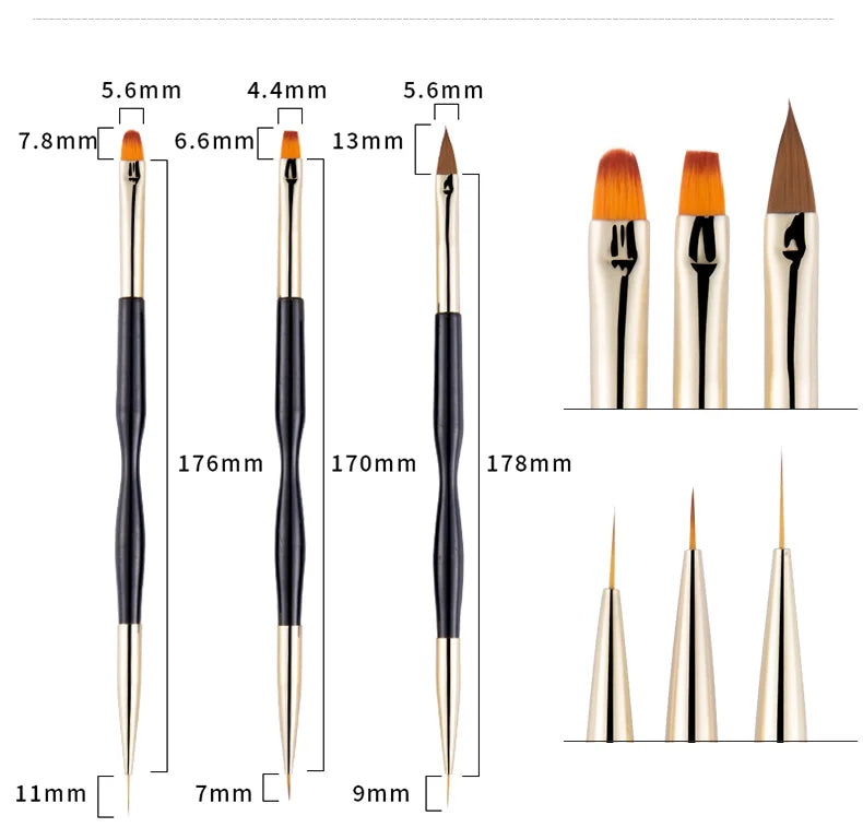 Nail Art Brushes Nail Art Tool Set Nail Dotting Tools Nail Dust Brush Striping Long Lines Nail Drawing Pen Nail Design