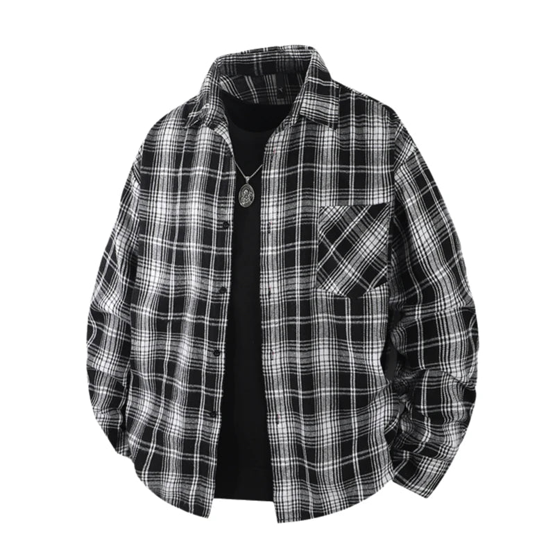 Plaid Flannel Casual Long Shirt