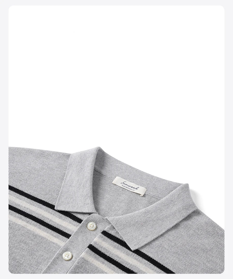 Oversize Striped Knit Summer Polo