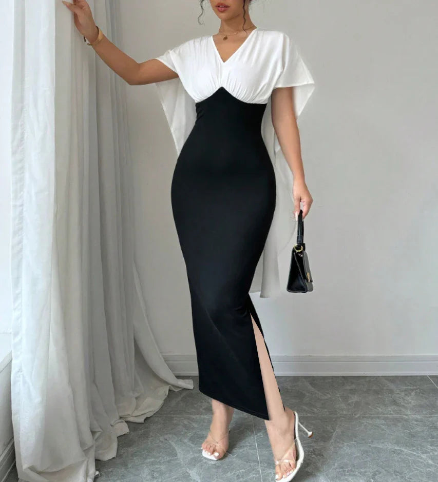TITLE: Sophisticated Style Color Block Dress