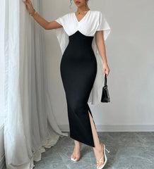 TITLE: Sophisticated Style Color Block Dress
