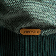 Spliced Cotton Knit Pullover