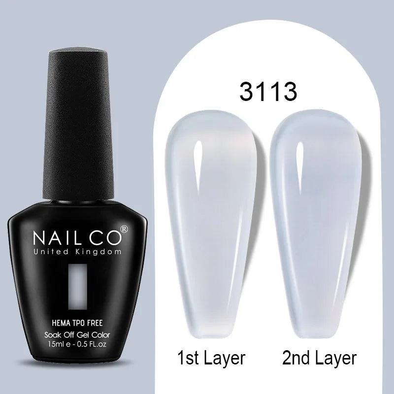 NAILCO 15ml Colorful Jelly Gel Nail Polish Gorgeous Color HEMA TPO FREE Soak Off UV LED Semi Permanent Long Wear Gel Varnish
