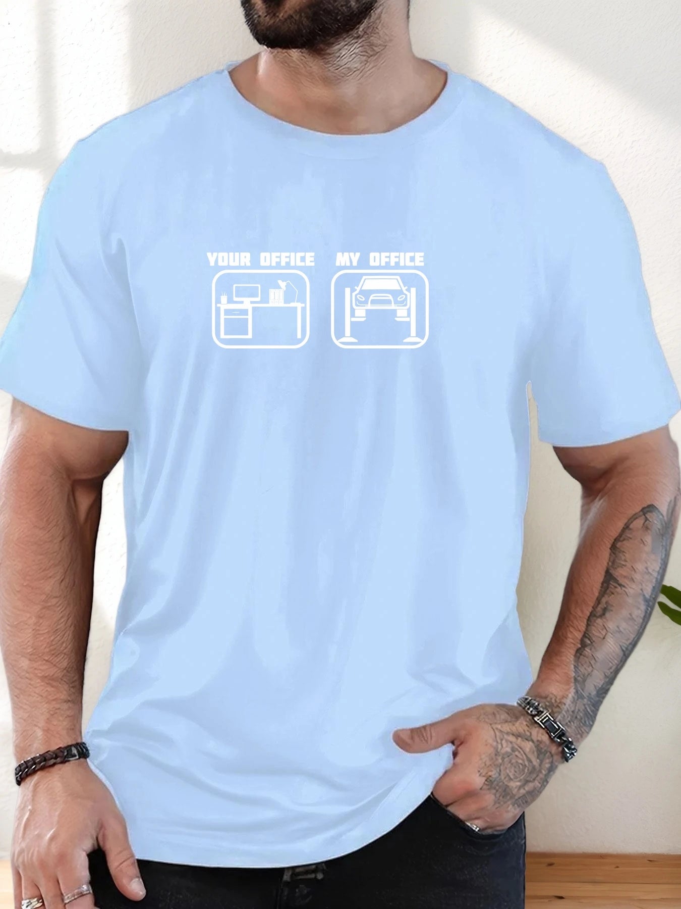 Men's T-Shirt 100% Cotton Summer Casual Soft Creative Letter Print Round Neck Breathable Short Sleeve T-Shirts 2025 New Tees