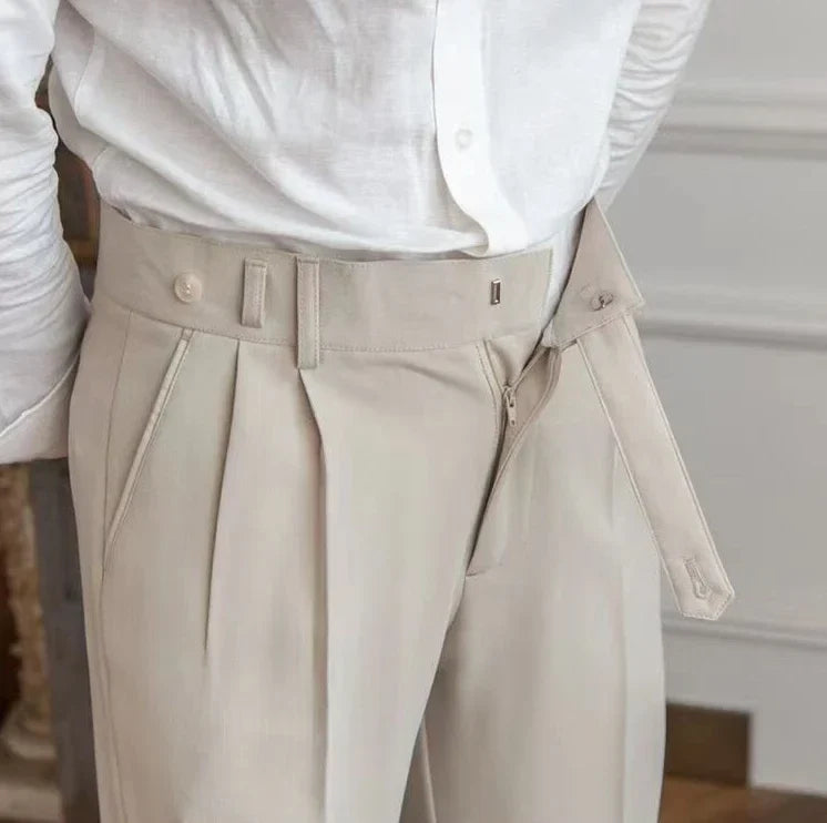 Classic Pleated Business Suit Trousers