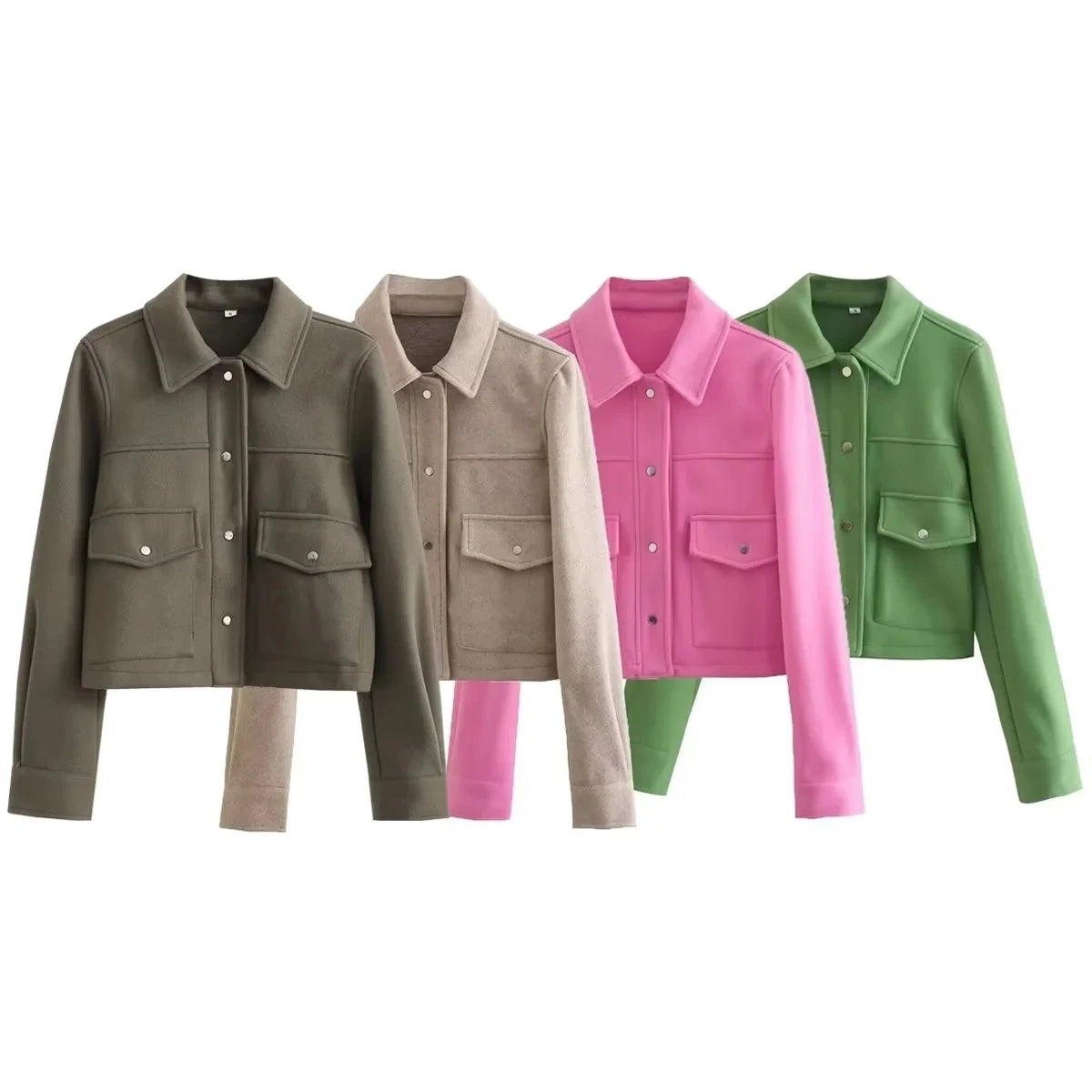HH Jackets For Womens Autumn Fashion Solid Front Pockets Button Long Sleeve Jacket Elegant Woman Casual Outerwear Coat