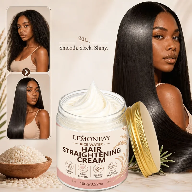 Hair Straightening Cream Smoothing Frizz Control Nourishing Repair Damaged Silky Hair Care Treatment