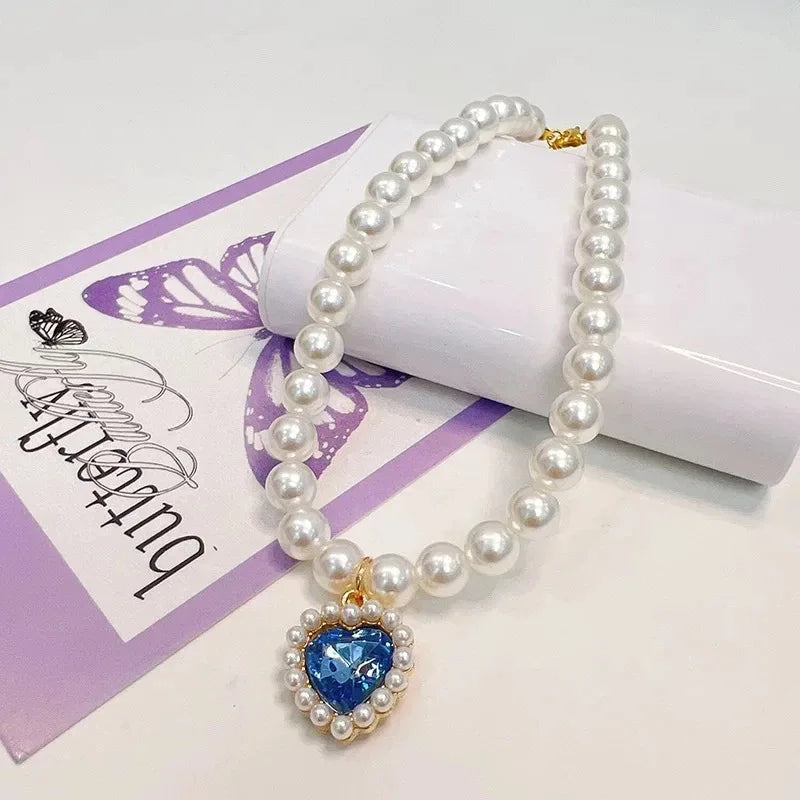 Adjustable Pet Pearl Necklace Accessories for Cats Gotas Animals Fashion Rhinestones Sphynx Cat Collar Kitten Dog collier chat