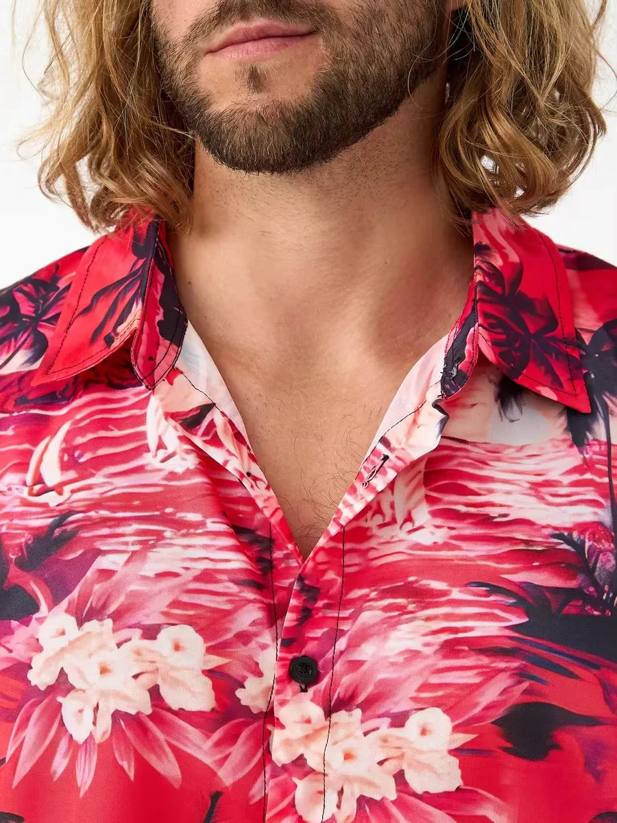 Floral 3D Print Casual Shirt