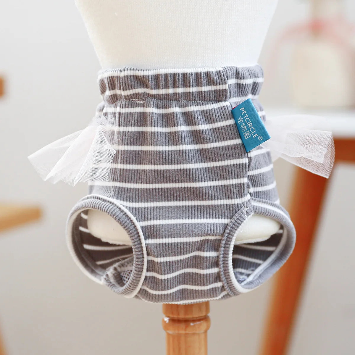 Striped Cotton Puppy Panties Set